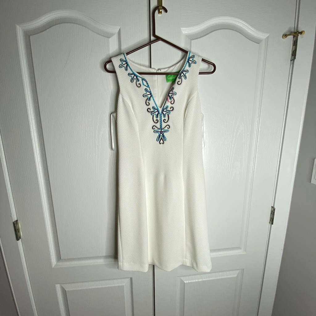 White Pappagallo Dress Beach